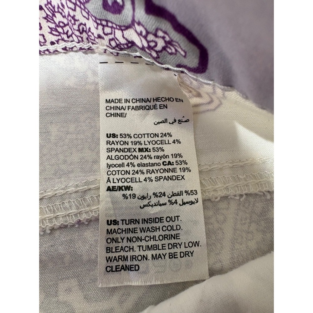 Chicos Womens Size US 10R Chico Size 1.5R White Purple Paisley Pants Jeggings - Picture 6 of 8